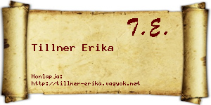 Tillner Erika névjegykártya